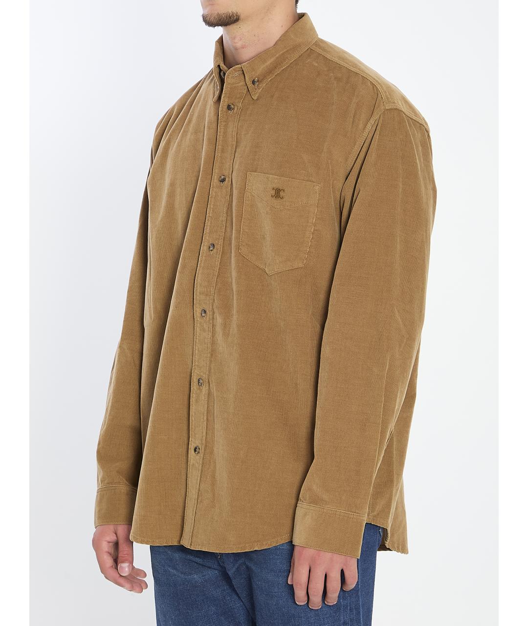 CELINE Бежевая хлопковая кэжуал рубашка, фото 3