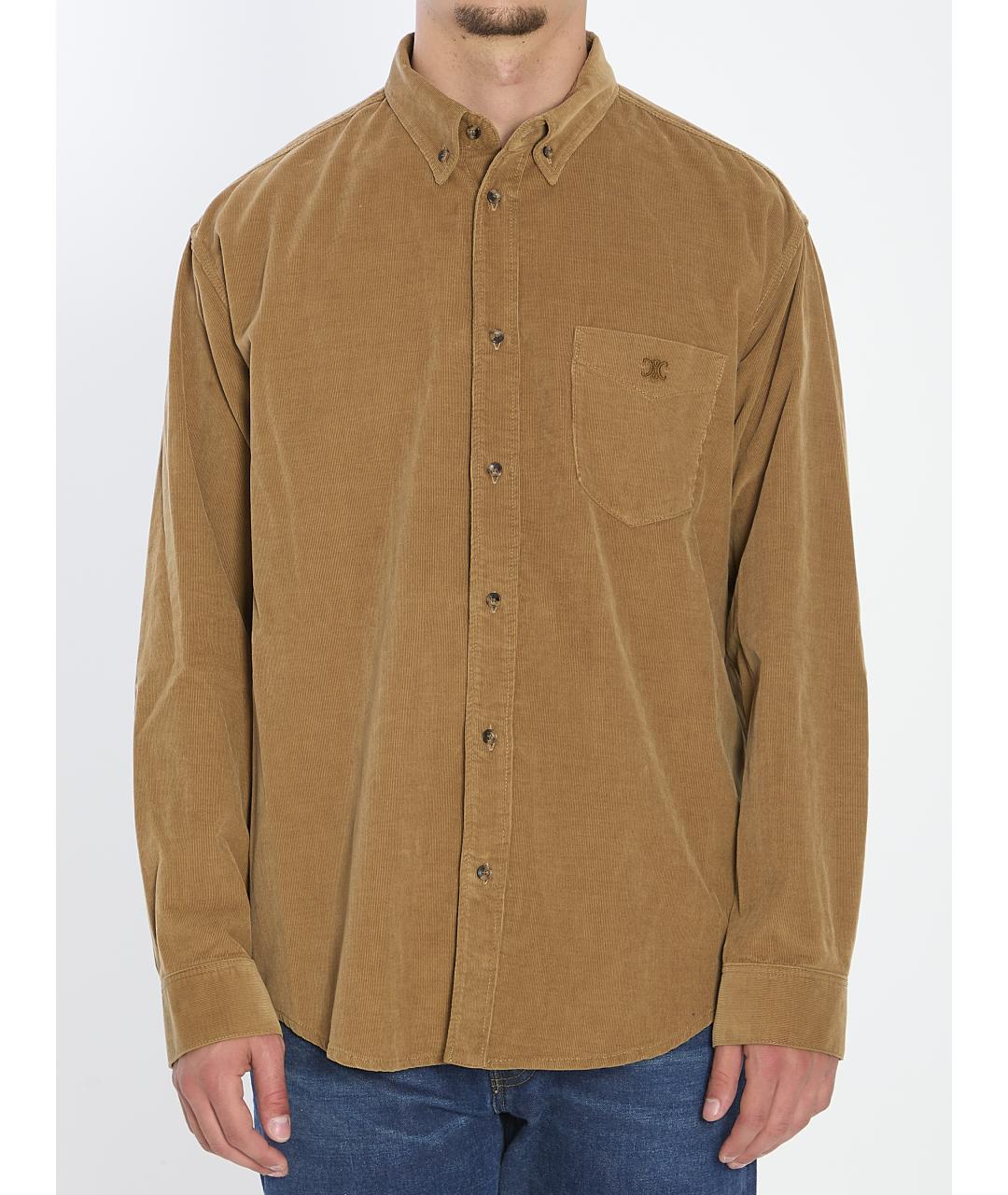 CELINE Бежевая хлопковая кэжуал рубашка, фото 2