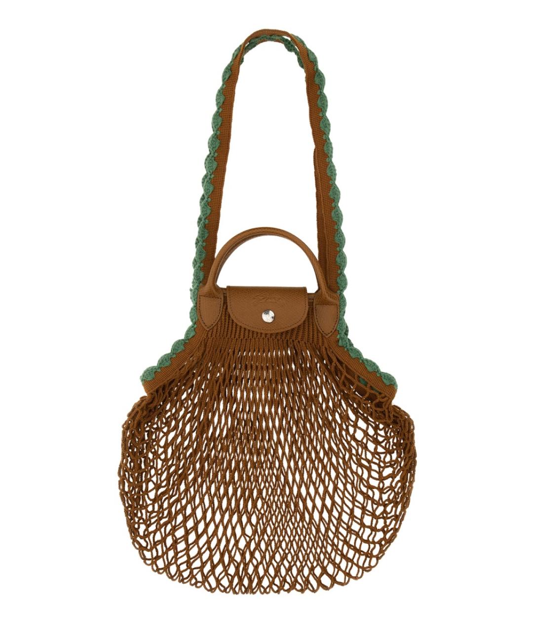 LONGCHAMP Коричневая тканевая сумка через плечо, фото 1