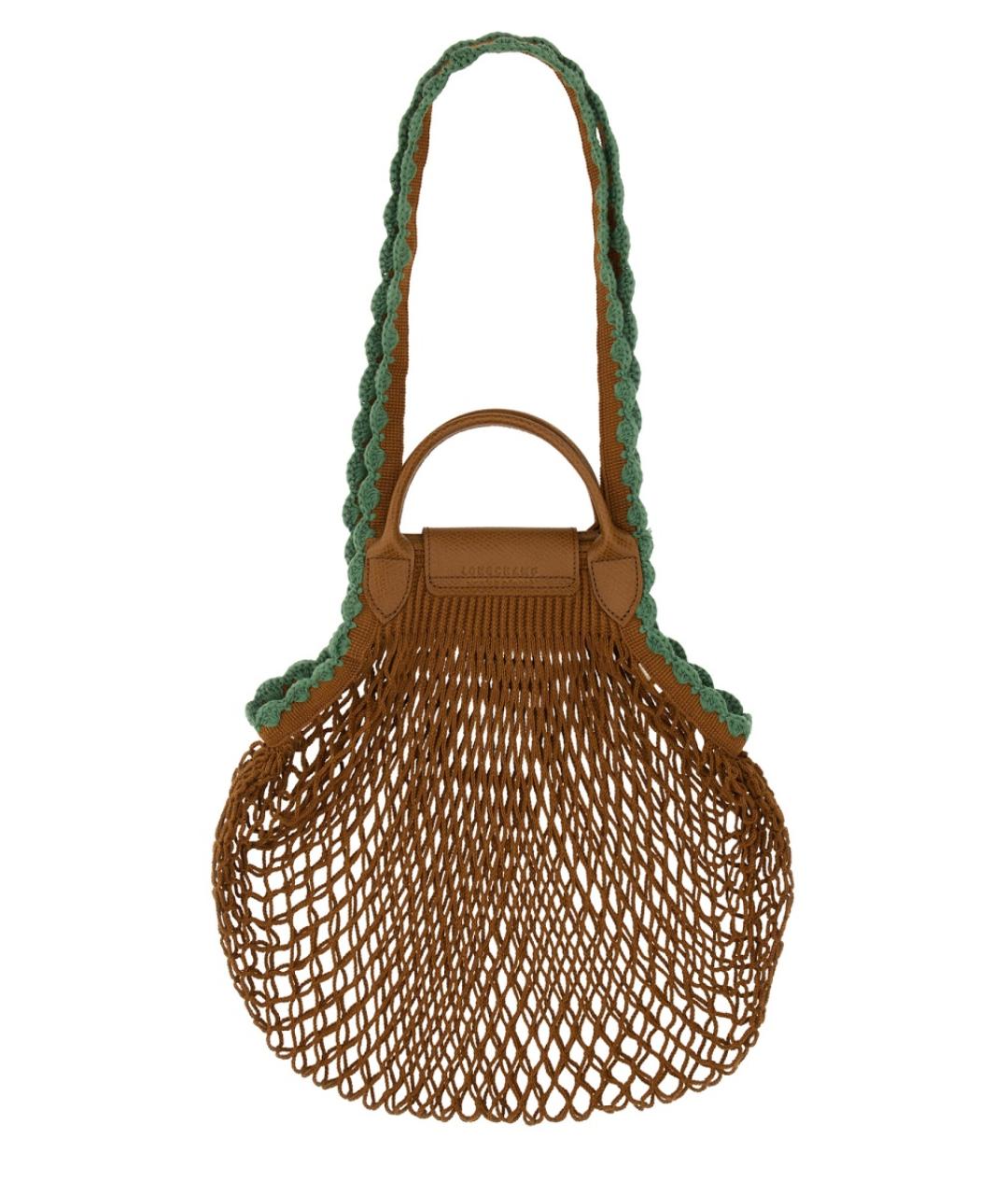 LONGCHAMP Коричневая тканевая сумка через плечо, фото 2