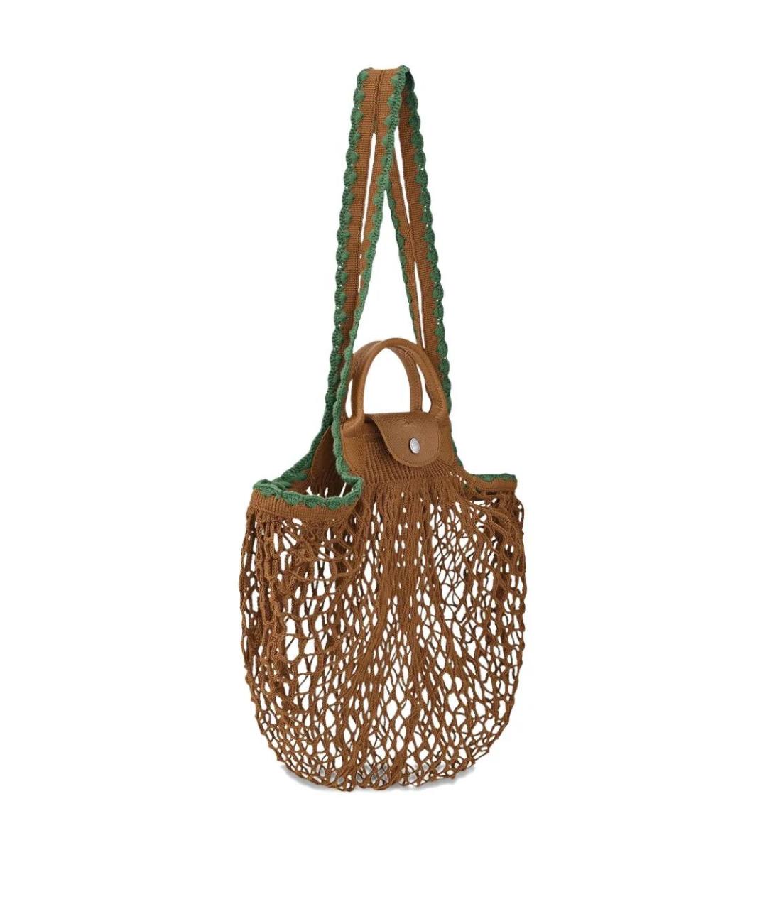 LONGCHAMP Коричневая тканевая сумка через плечо, фото 4