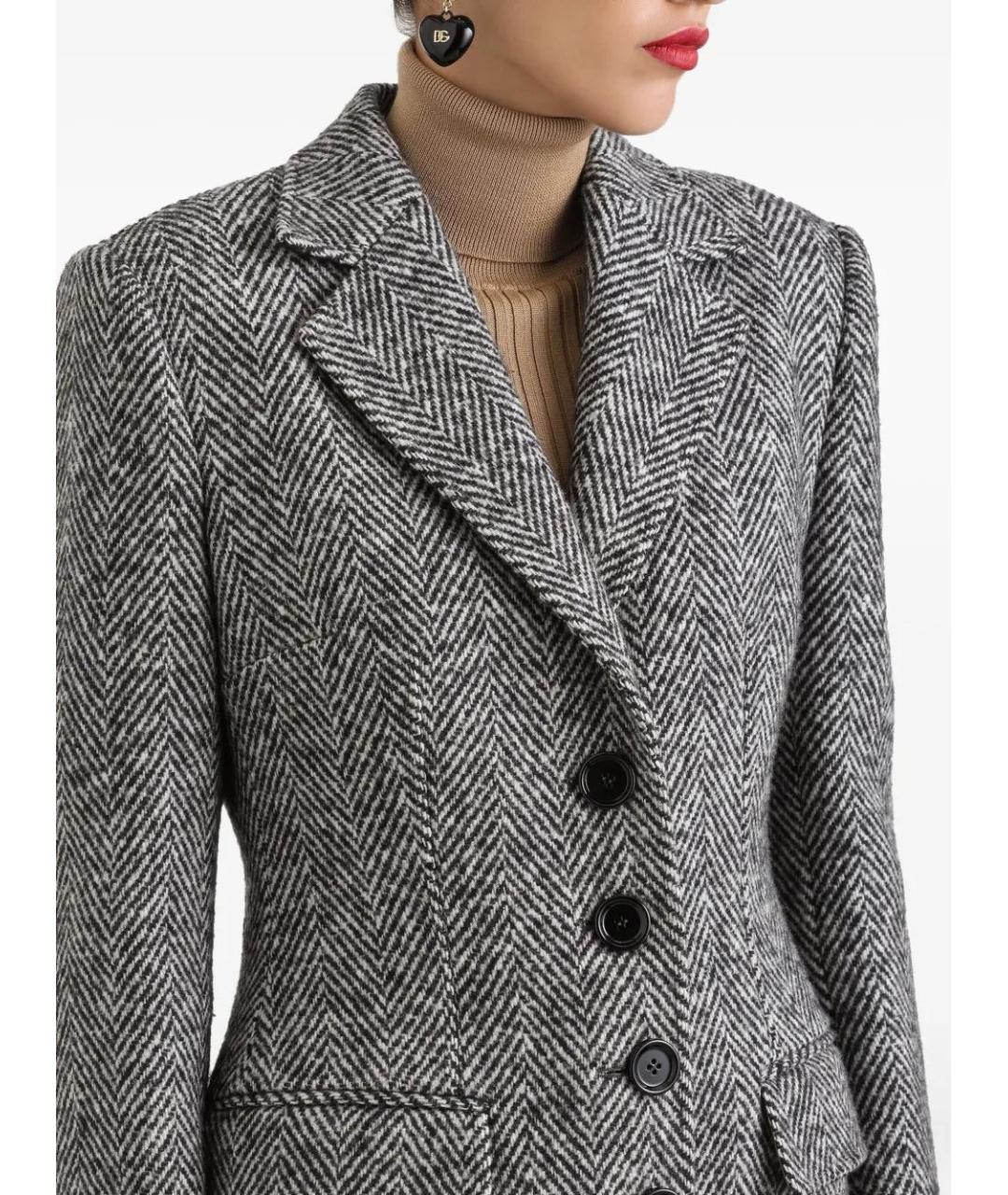 DOLCE&GABBANA Серое шерстяное пальто, фото 6