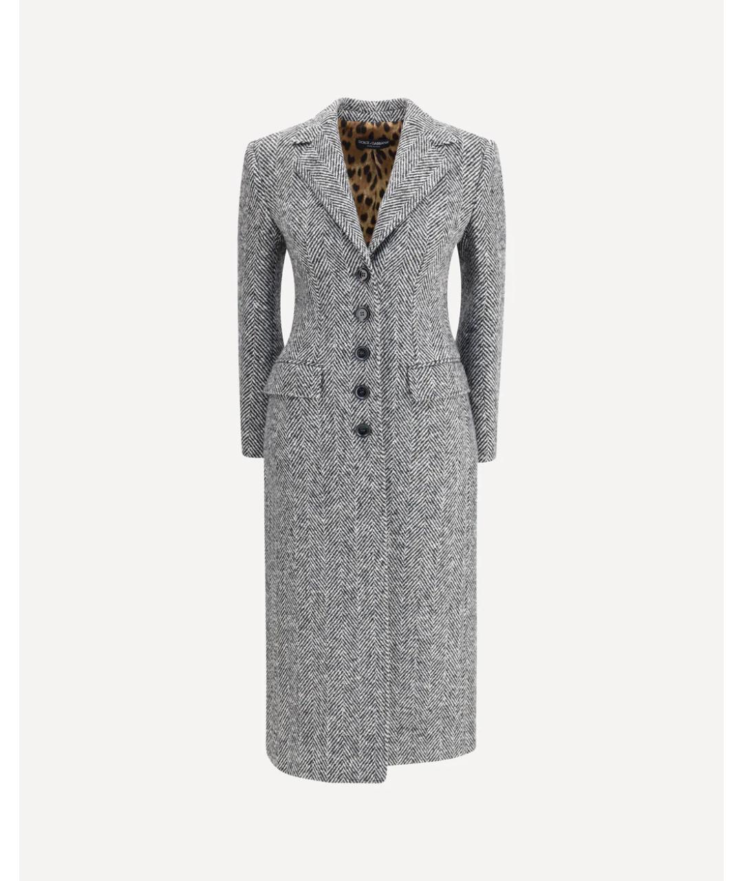 DOLCE&GABBANA Серое шерстяное пальто, фото 7