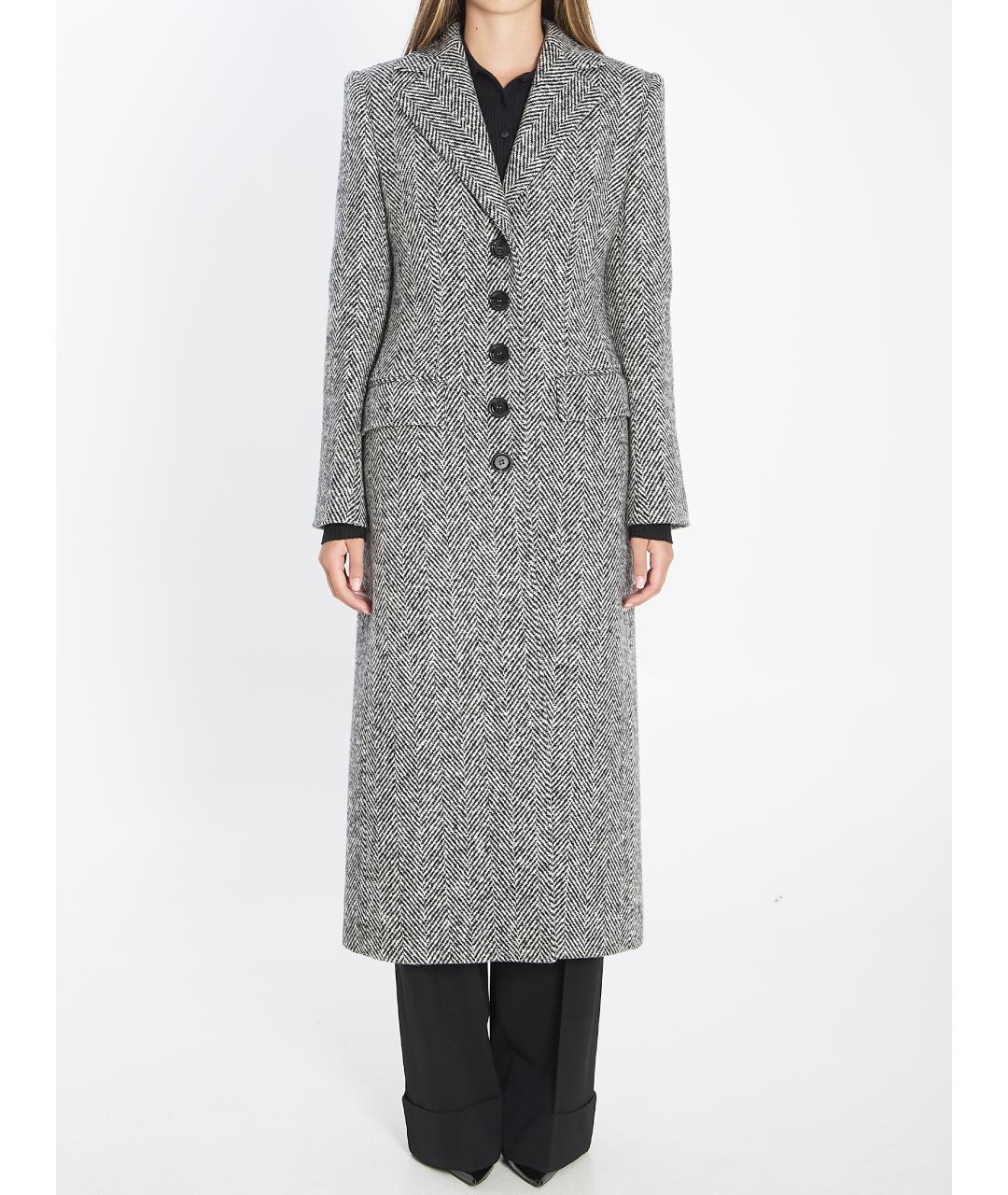 DOLCE&GABBANA Серое шерстяное пальто, фото 2