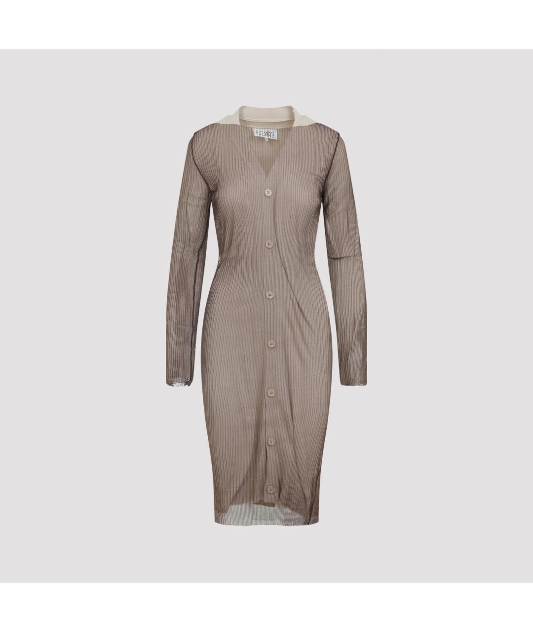 MM6 MAISON MARGIELA Серое полиамидовое повседневное платье, фото 2