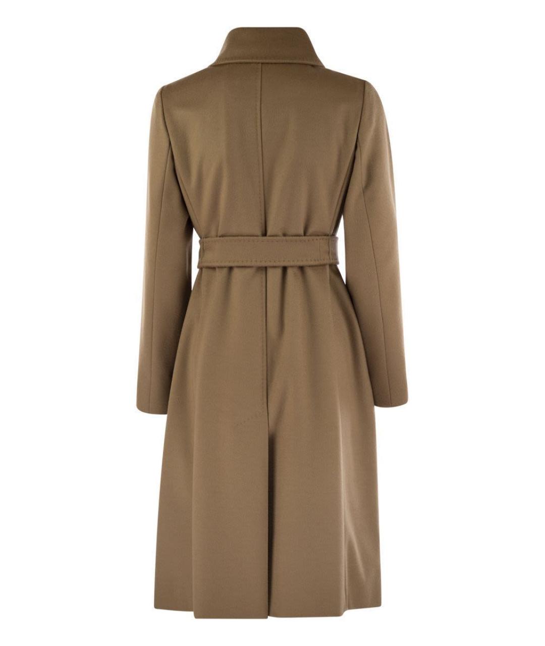 MAX MARA STUDIO Коричневое шерстяное пальто, фото 2