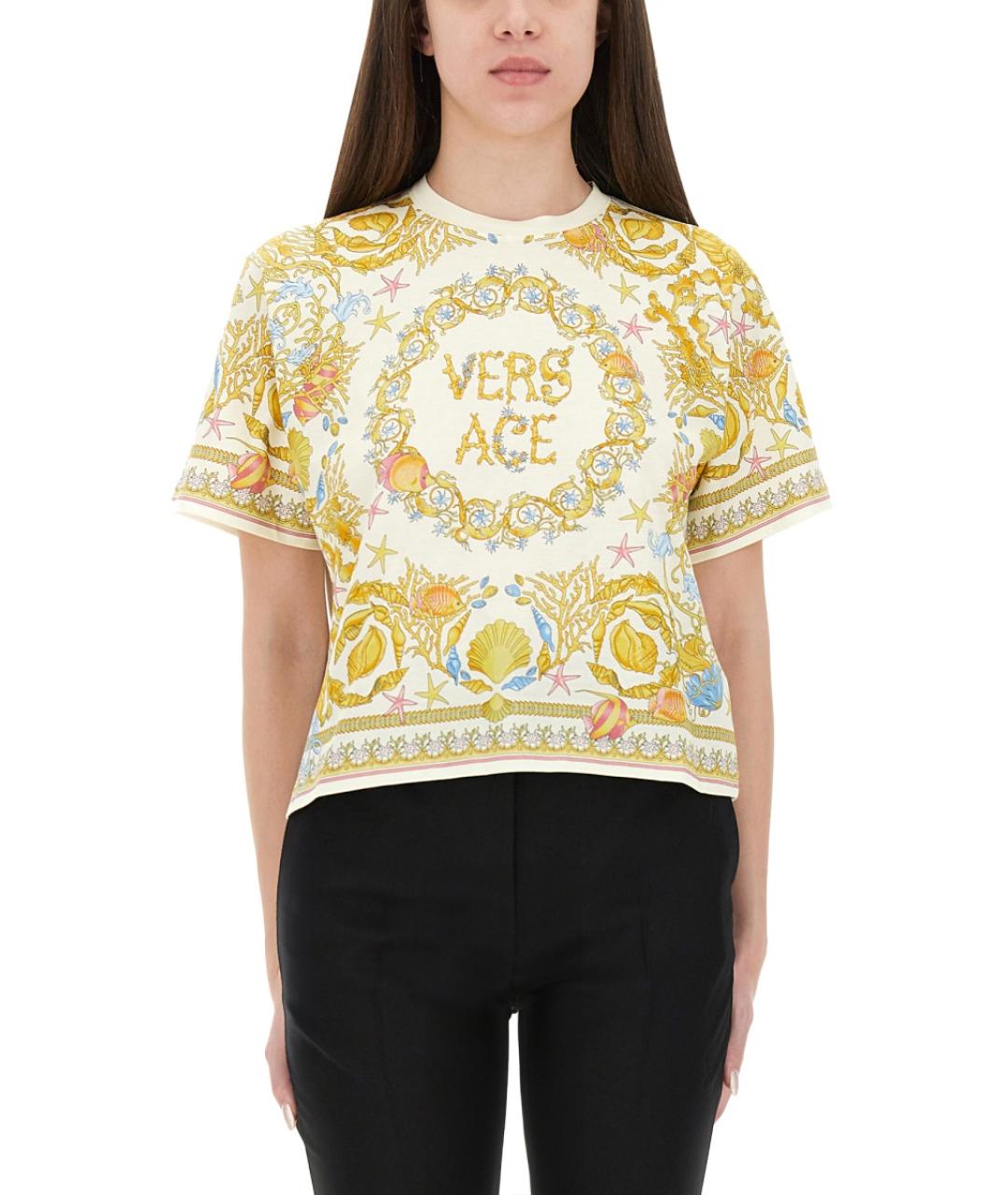 VERSACE Мульти хлопковая футболка, фото 3