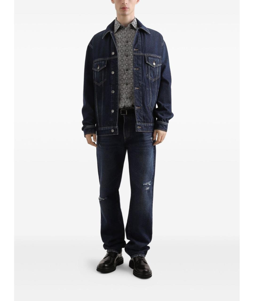 DOLCE&GABBANA Синие прямые джинсы, фото 2