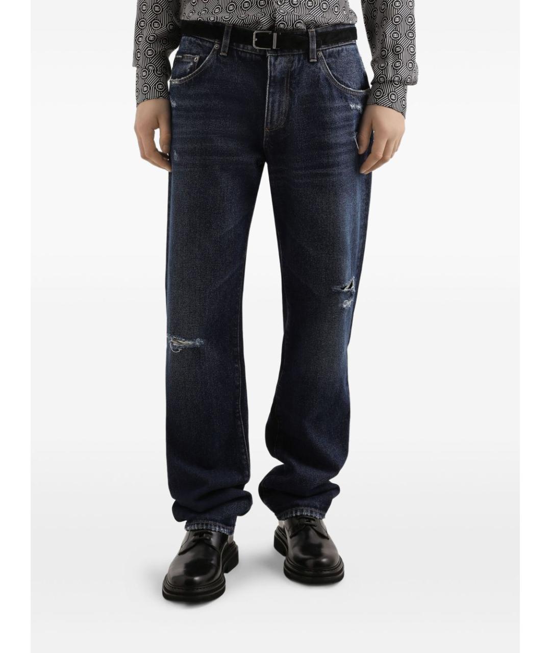 DOLCE&GABBANA Синие прямые джинсы, фото 4
