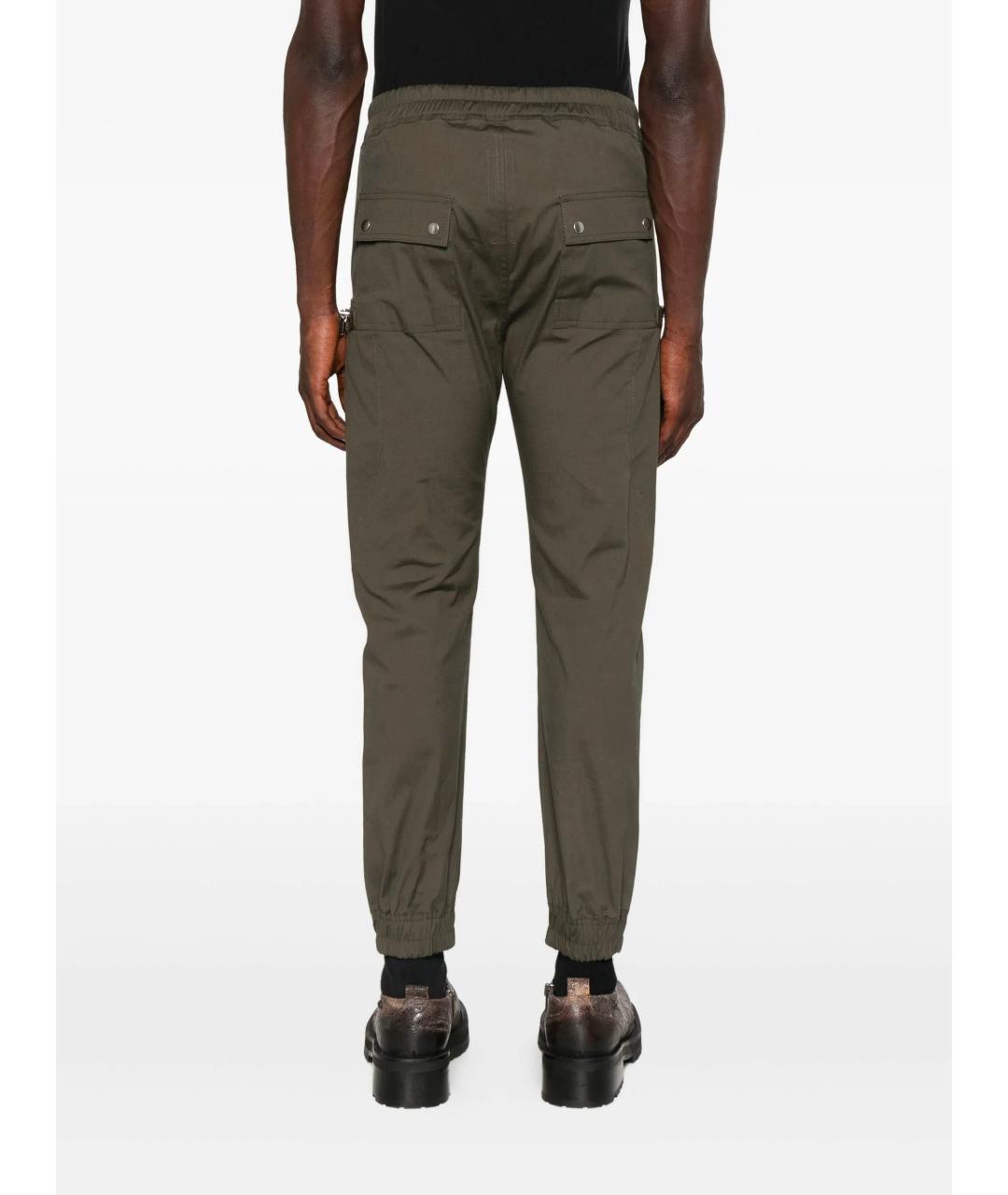 RICK OWENS Хаки хлопковые повседневные брюки, фото 4