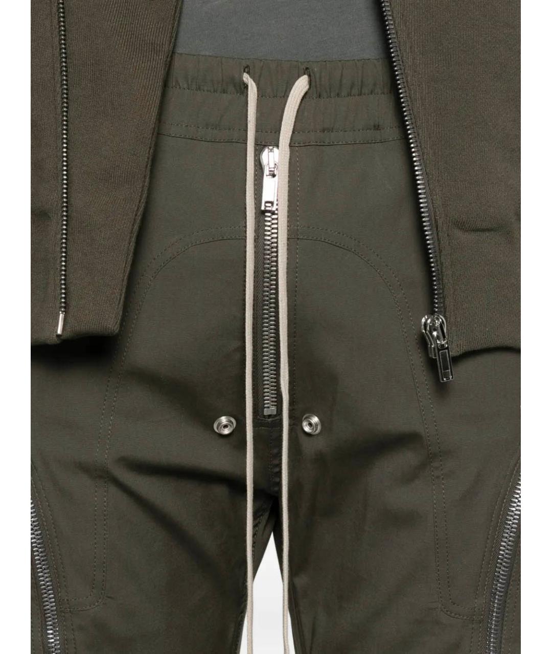 RICK OWENS Хаки хлопковые повседневные брюки, фото 5