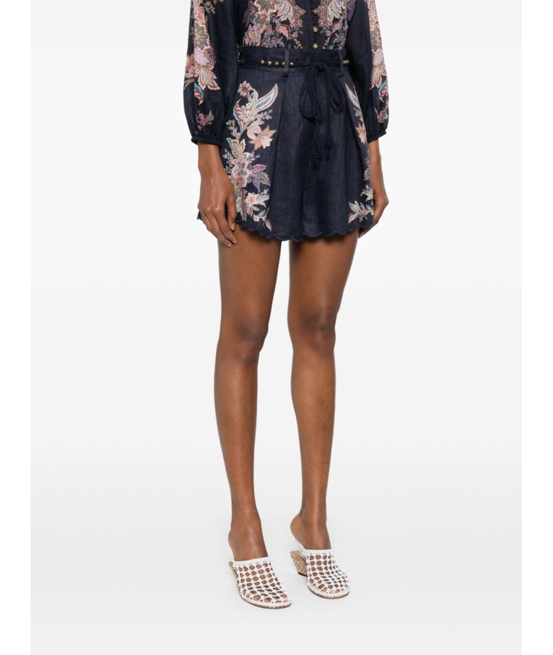 ZIMMERMANN Синие хлопковые шорты, фото 4