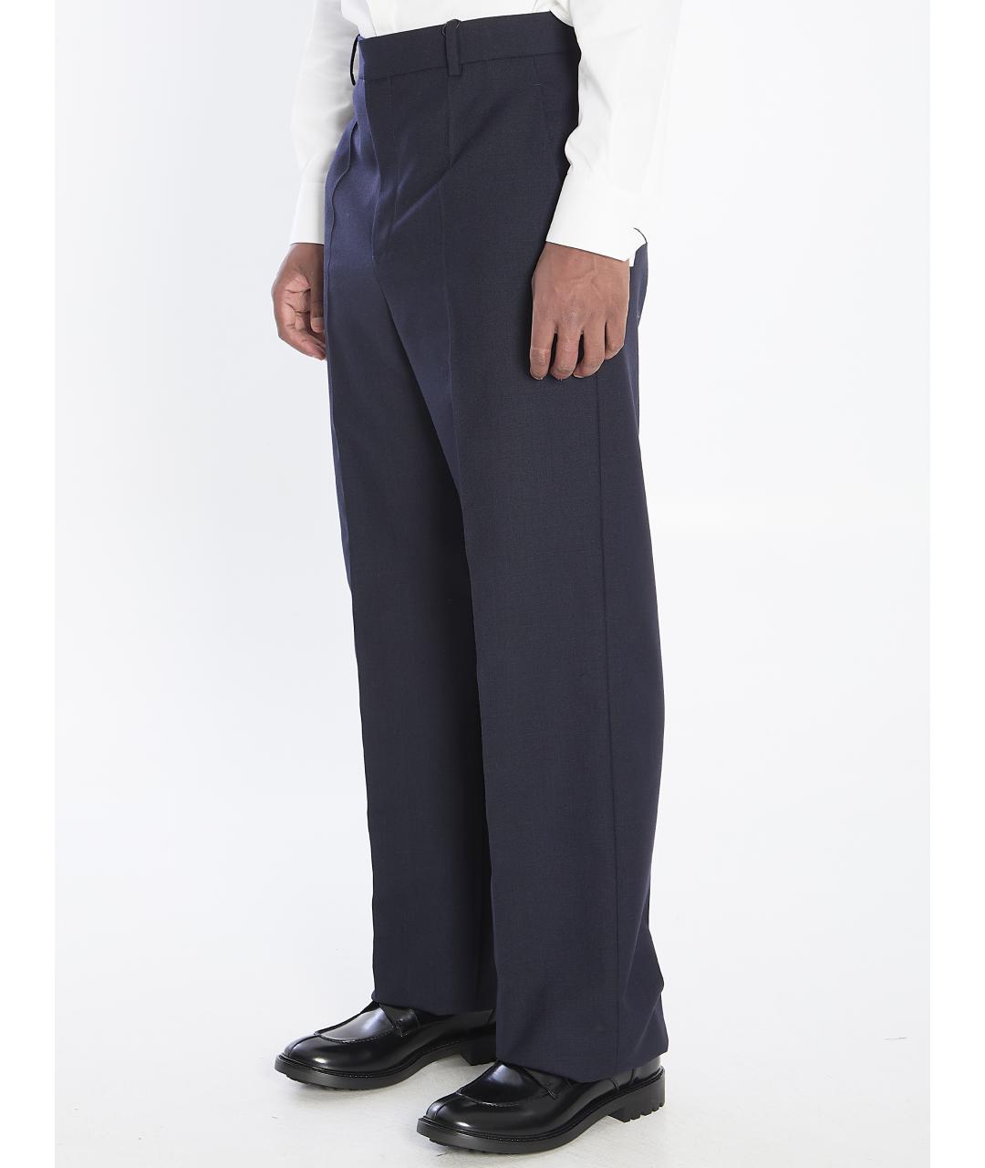 SAINT LAURENT Синие шерстяные повседневные брюки, фото 3