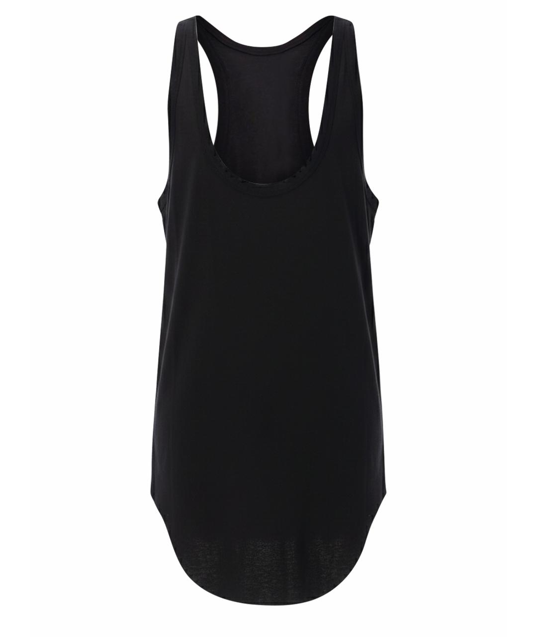 RICK OWENS Черная хлопко-шерстяная майка, фото 1