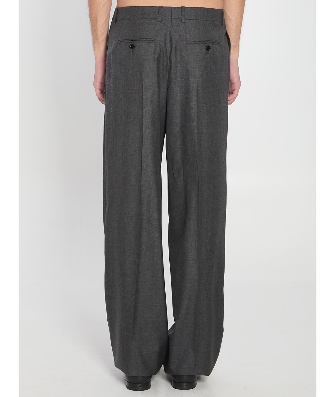 CELINE Серые кашемировые повседневные брюки, фото 5