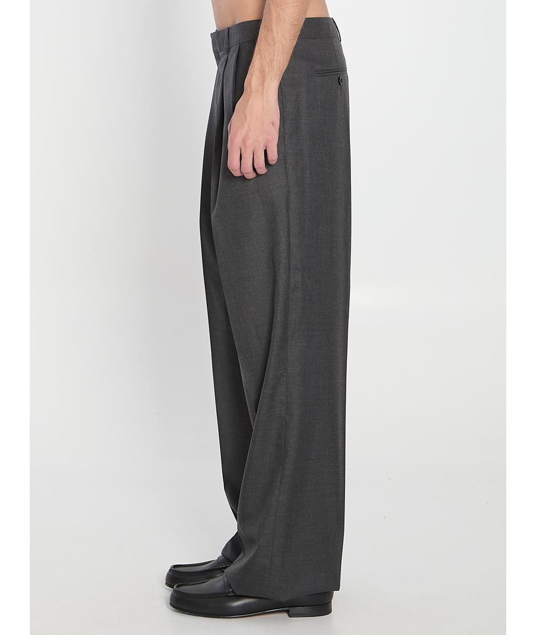 CELINE Серые кашемировые повседневные брюки, фото 4