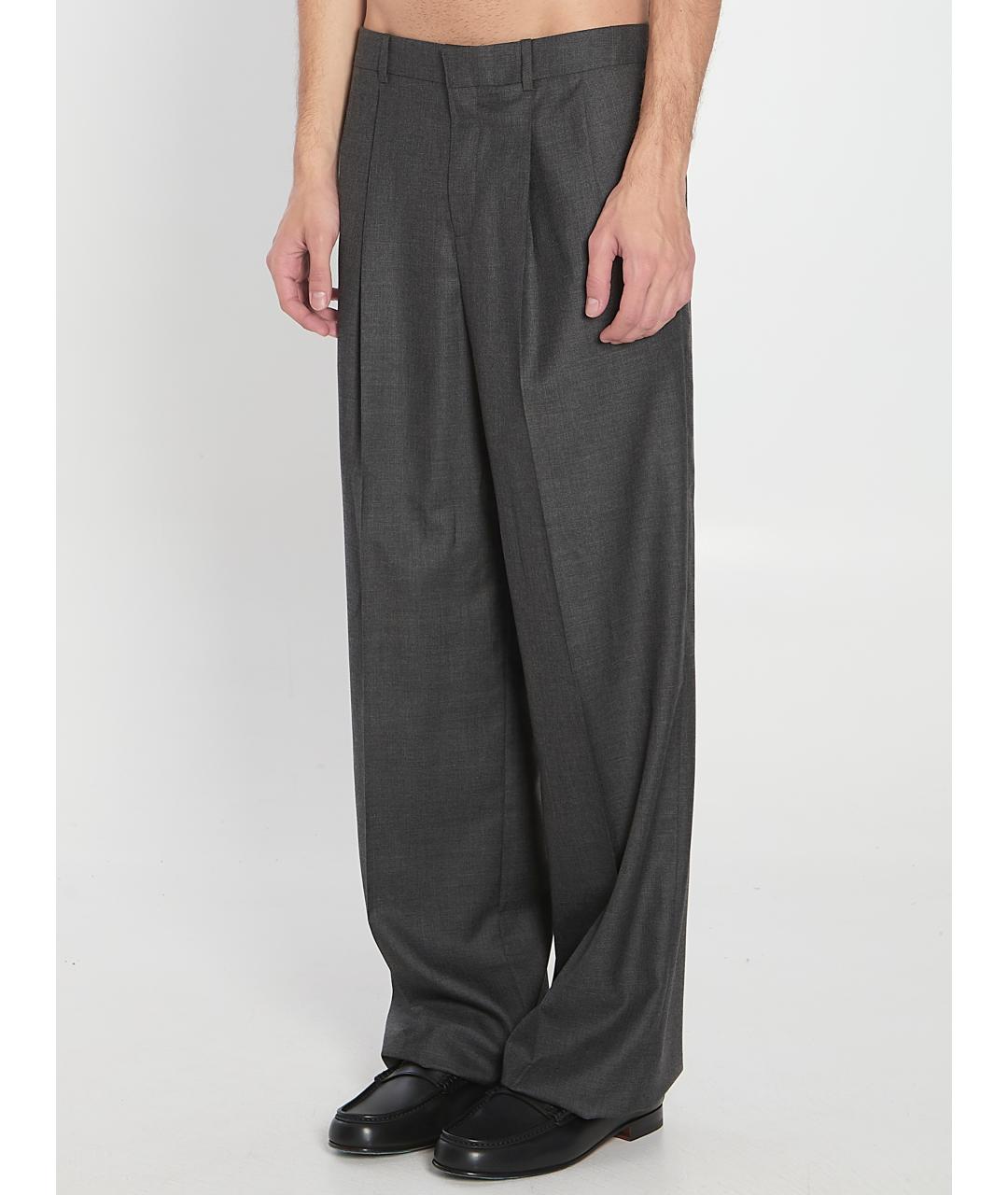 CELINE Серые кашемировые повседневные брюки, фото 3