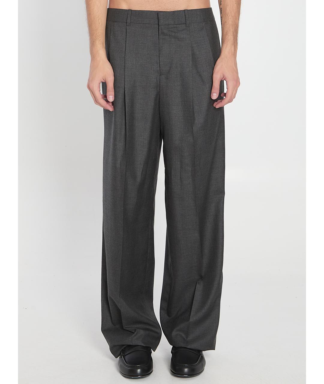 CELINE Серые кашемировые повседневные брюки, фото 2