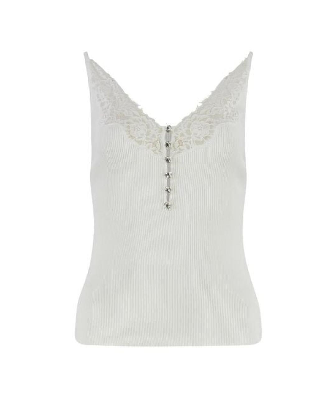 SELF-PORTRAIT Белая вискозная майка, фото 1