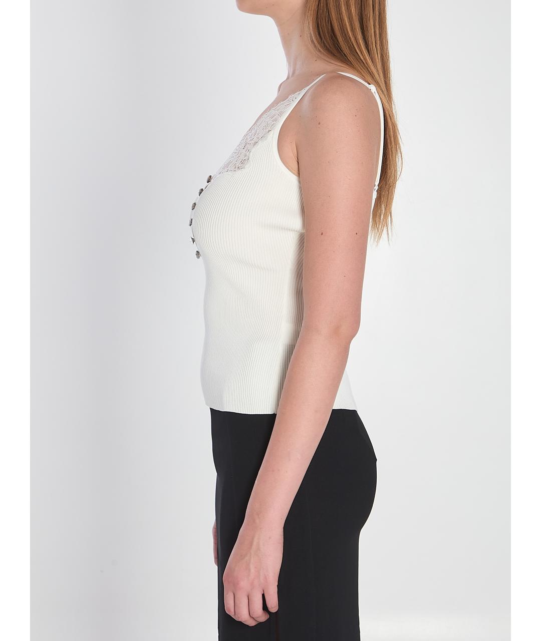 SELF-PORTRAIT Белая вискозная майка, фото 4