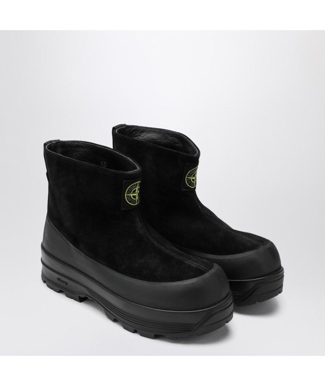 STONE ISLAND Черные замшевые высокие ботинки, фото 2