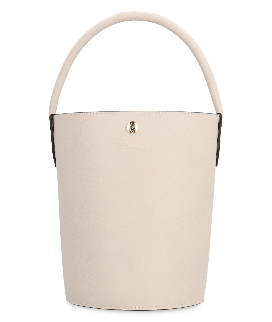 LONGCHAMP Бежевая кожаная сумка с короткими ручками, фото 1