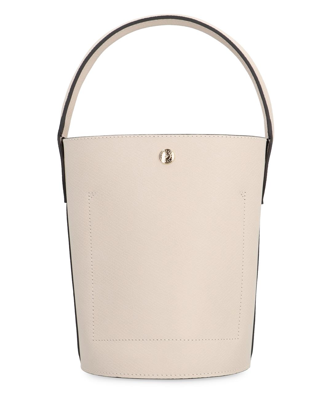 LONGCHAMP Бежевая кожаная сумка с короткими ручками, фото 3