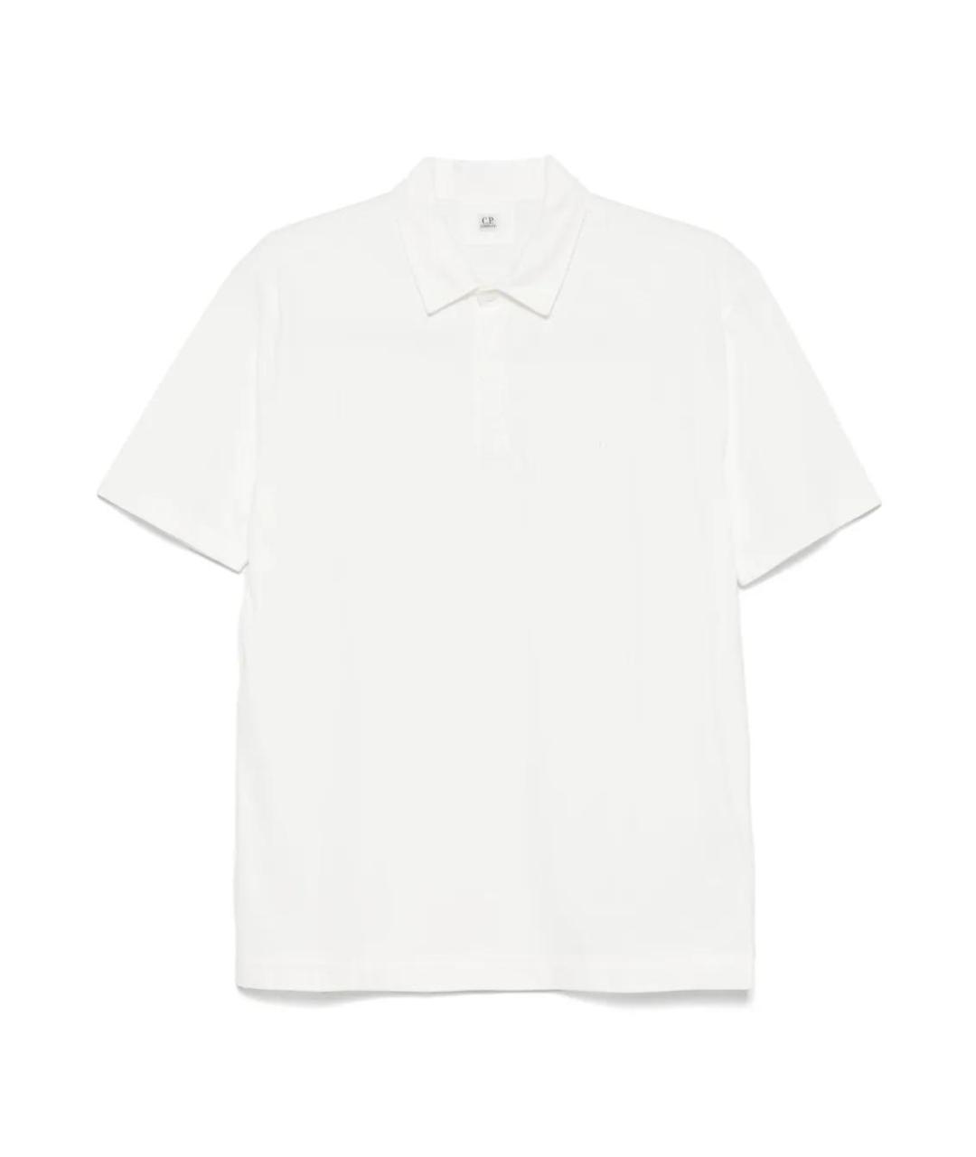 CP COMPANY Белое хлопковое поло с коротким рукавом, фото 1