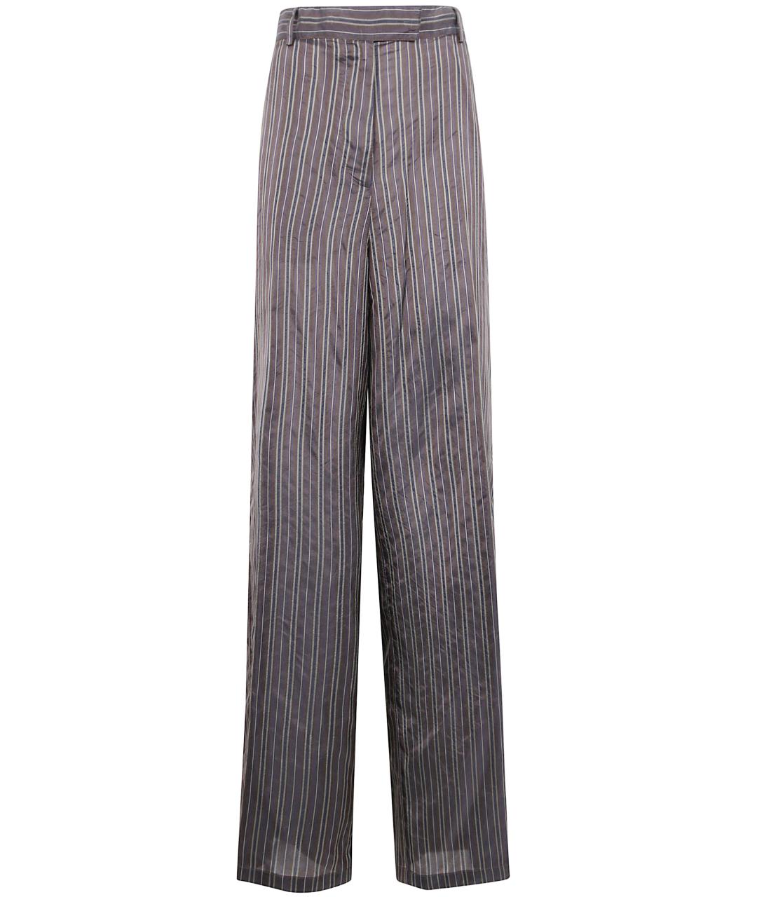 DRIES VAN NOTEN Коричневые вискозные прямые брюки, фото 1