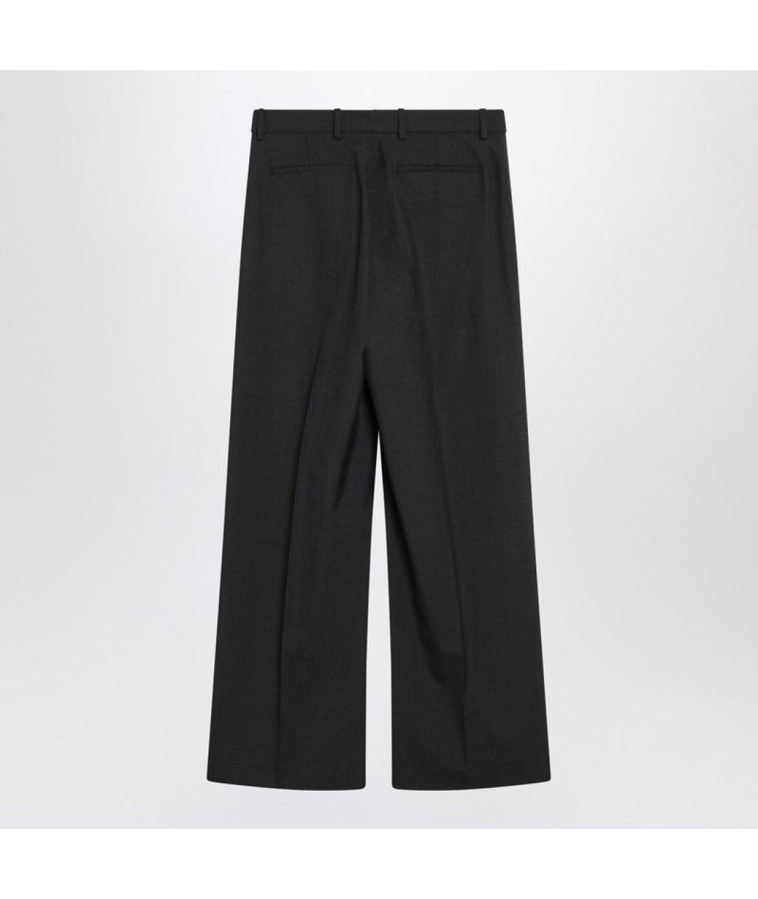 GUCCI Антрацитовые шерстяные прямые брюки, фото 2
