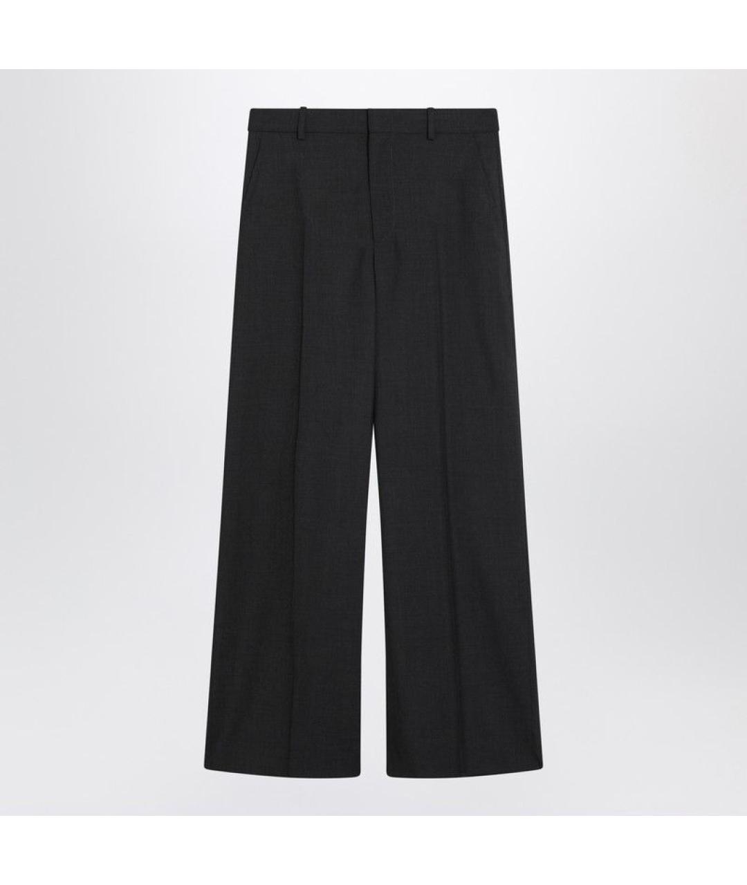GUCCI Антрацитовые шерстяные прямые брюки, фото 4
