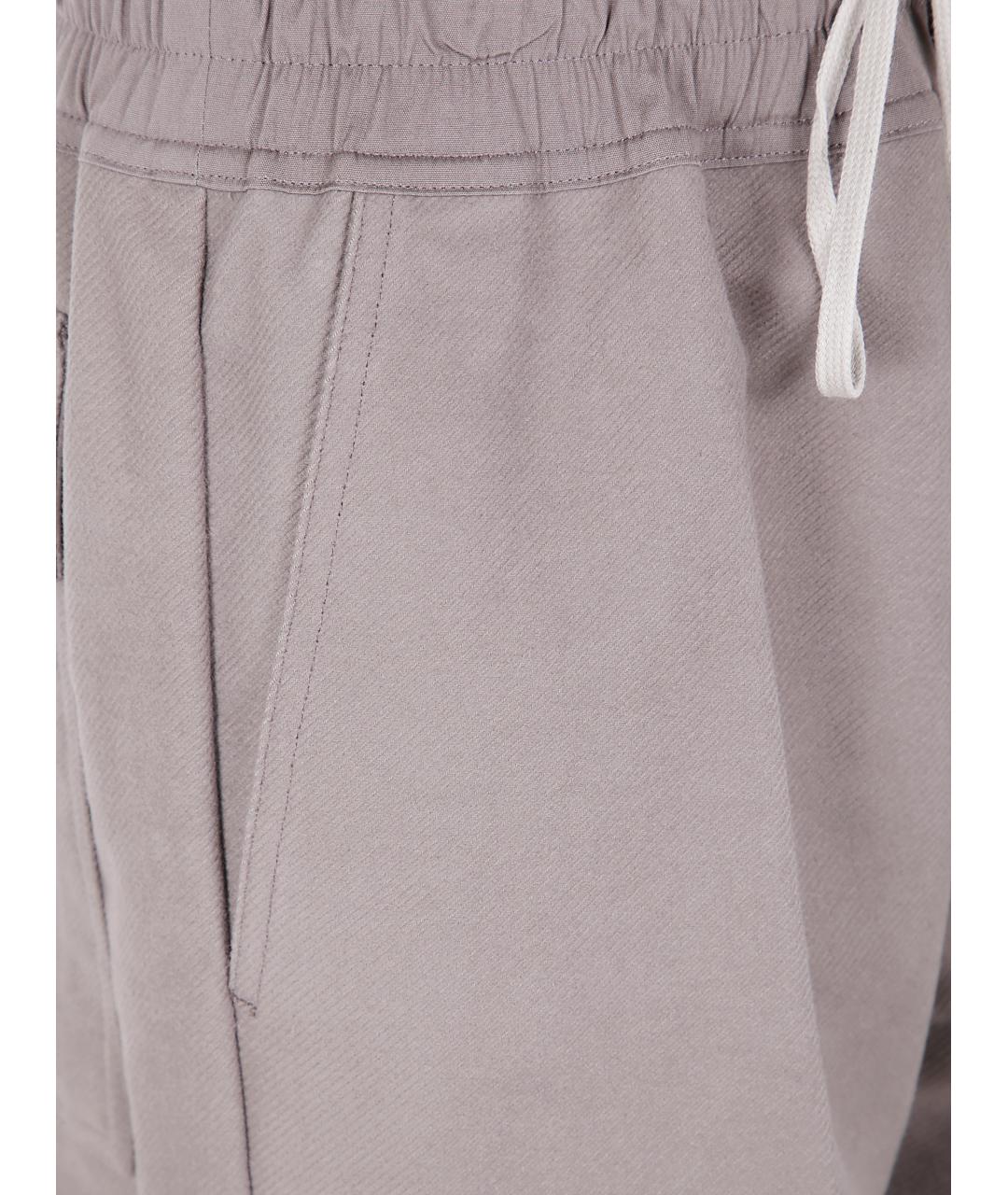 RICK OWENS Серые хлопковые повседневные брюки, фото 3