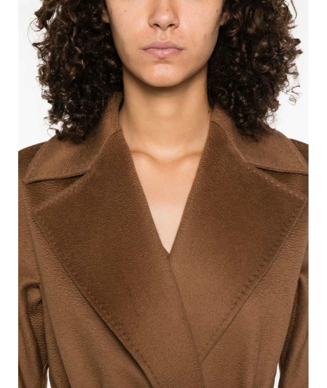 MAX MARA STUDIO Коричневое шерстяное пальто, фото 5