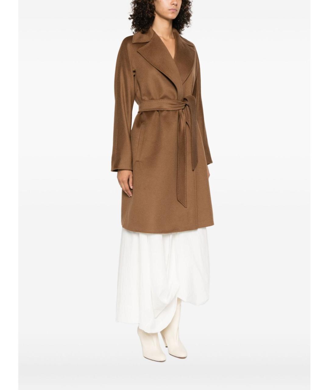 MAX MARA STUDIO Коричневое шерстяное пальто, фото 3