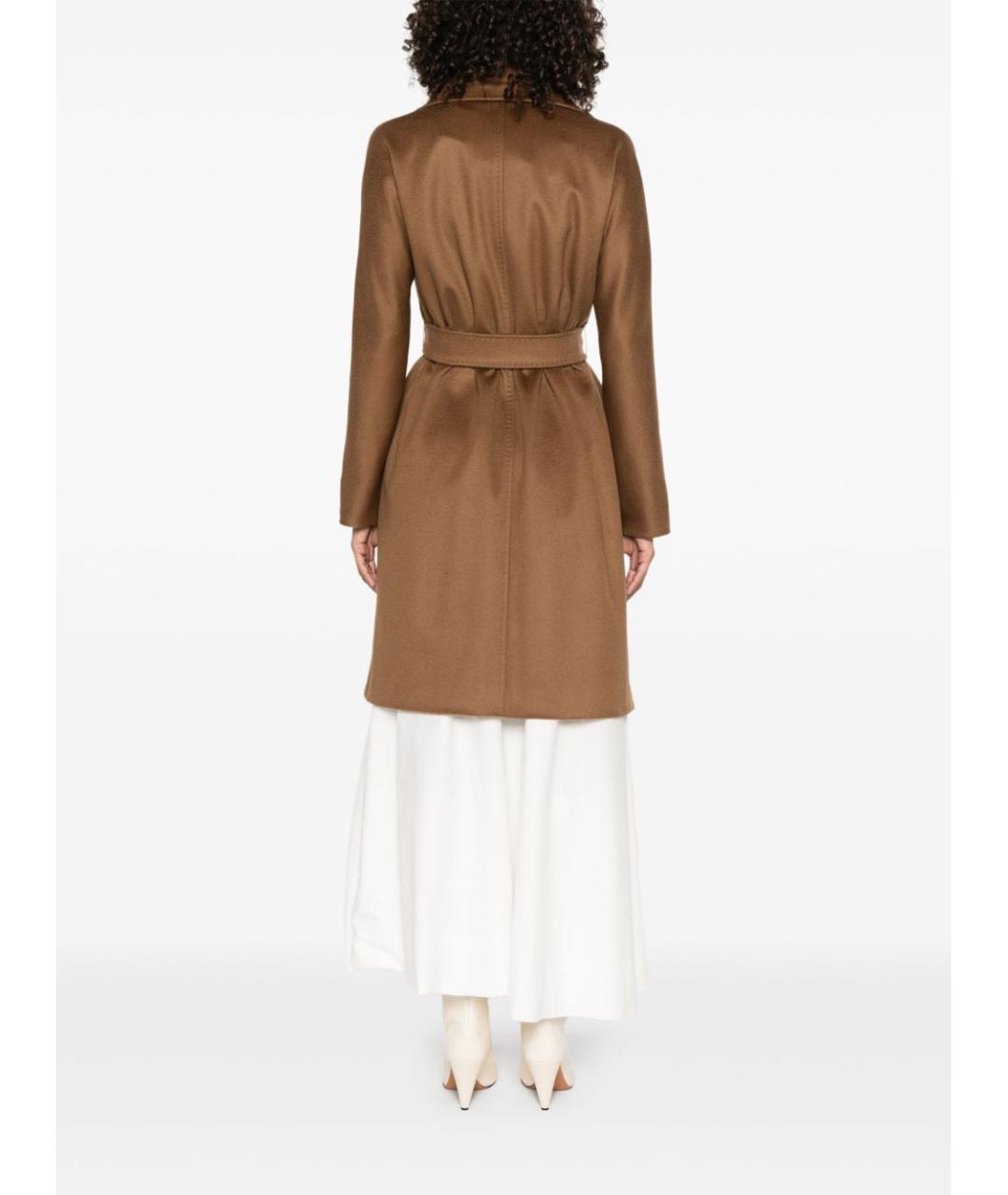 MAX MARA STUDIO Коричневое шерстяное пальто, фото 4