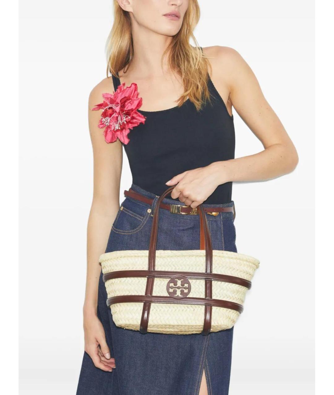 TORY BURCH Бежевая пелетеная сумка через плечо, фото 2