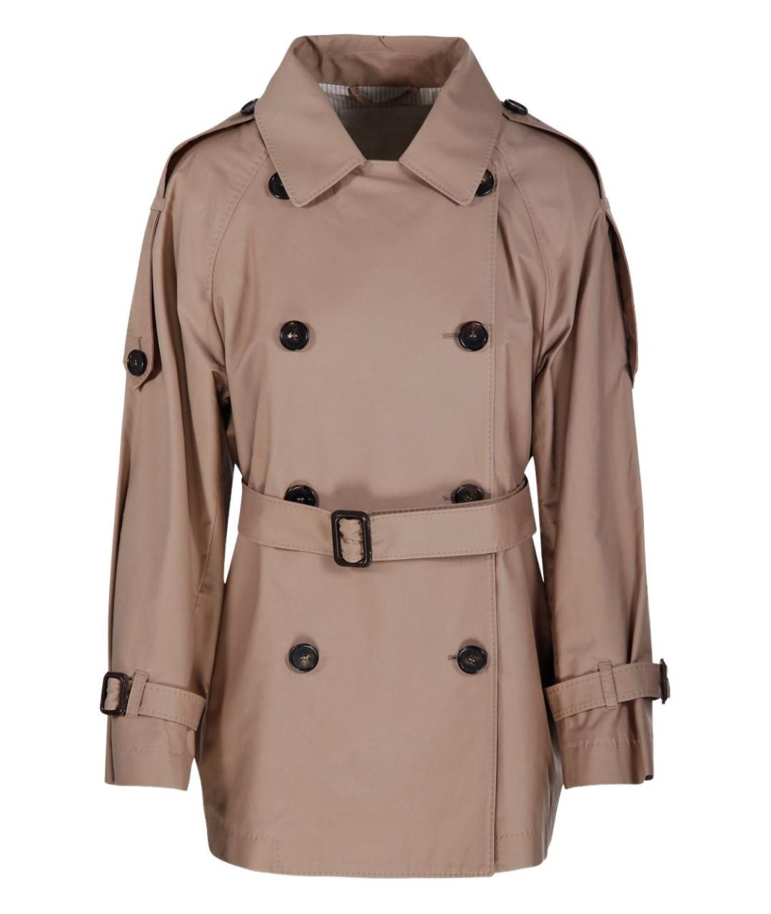 MAX MARA Коричневый хлопковый тренч/плащ, фото 1