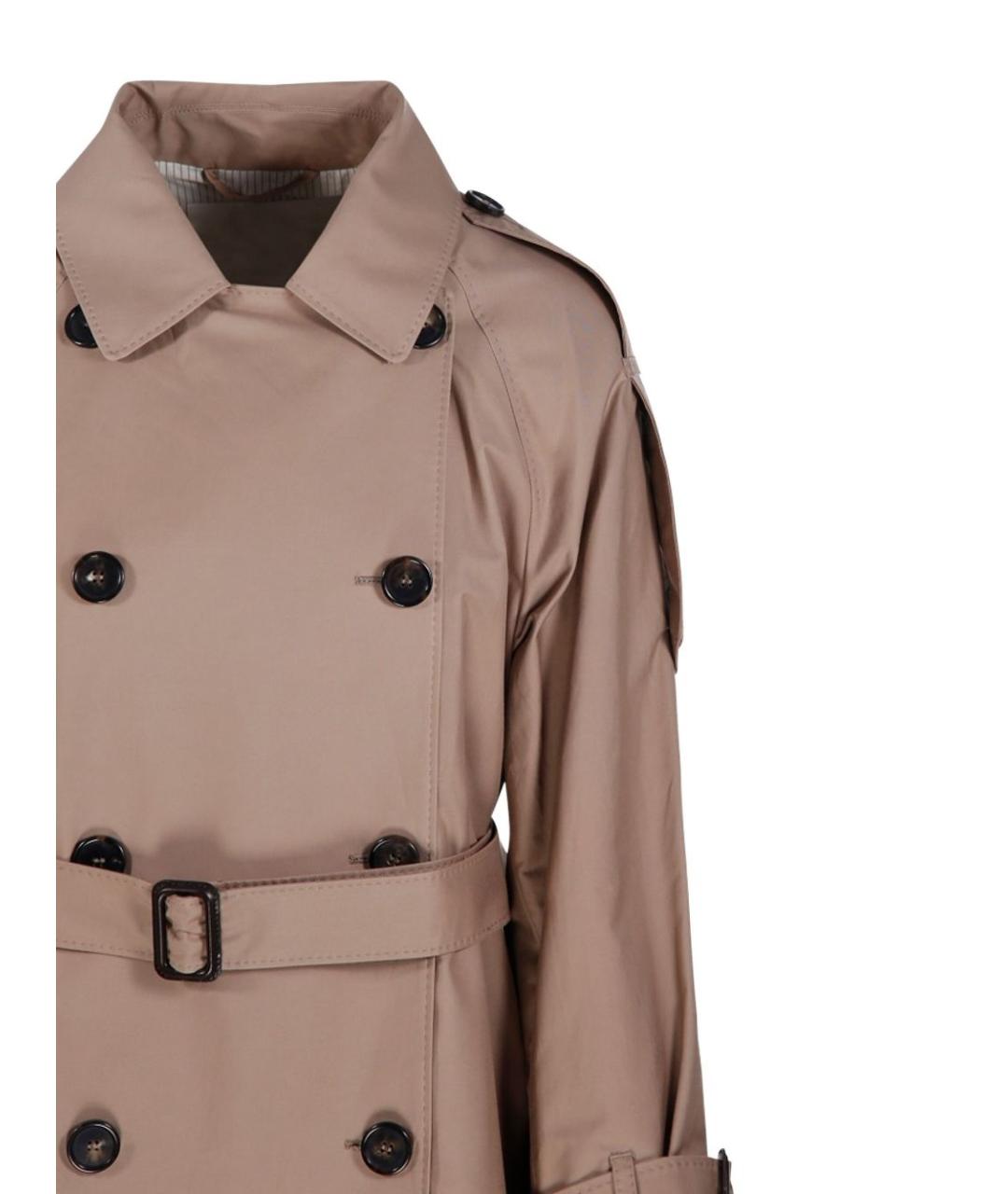 MAX MARA Коричневый хлопковый тренч/плащ, фото 5