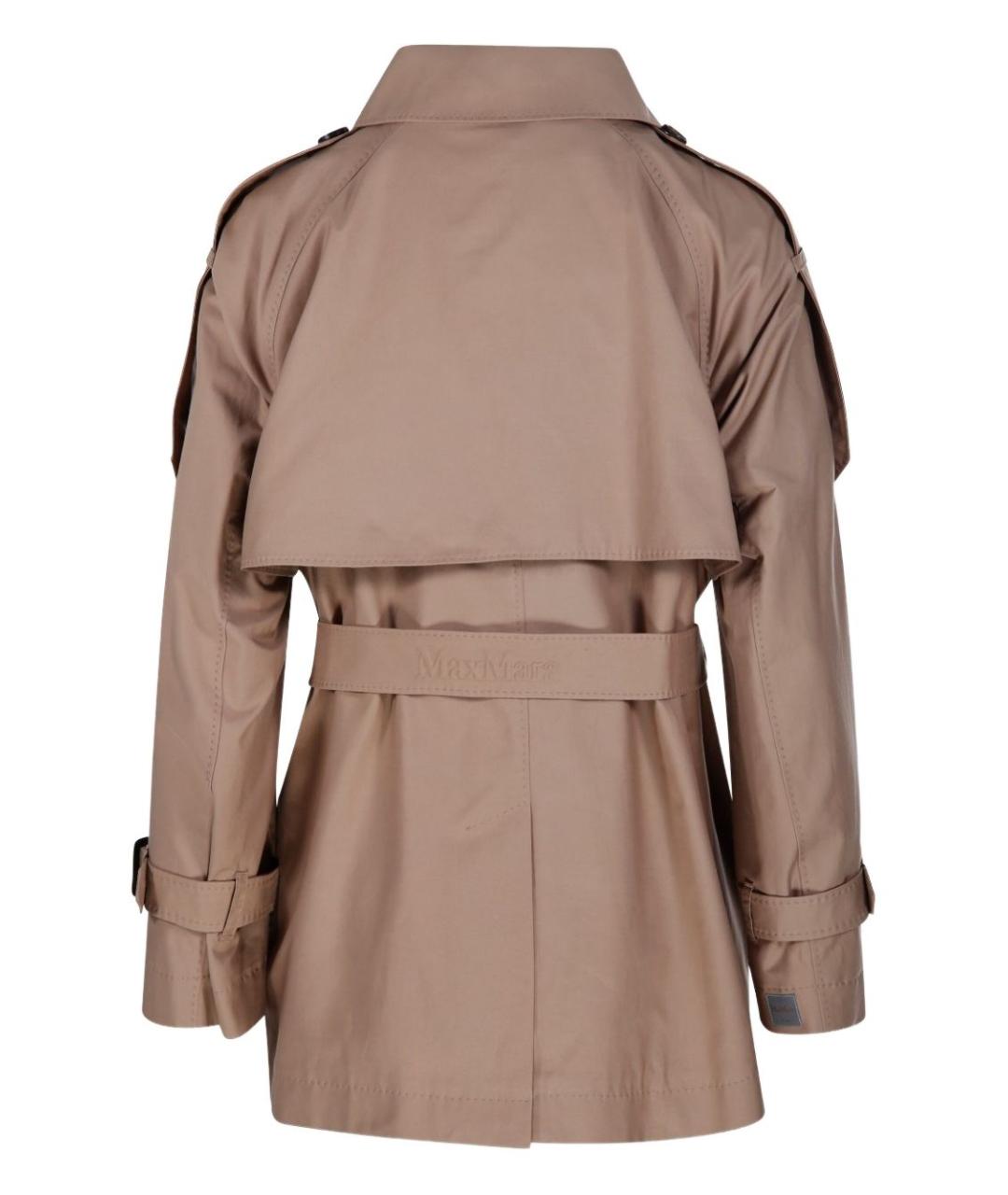 MAX MARA Коричневый хлопковый тренч/плащ, фото 2
