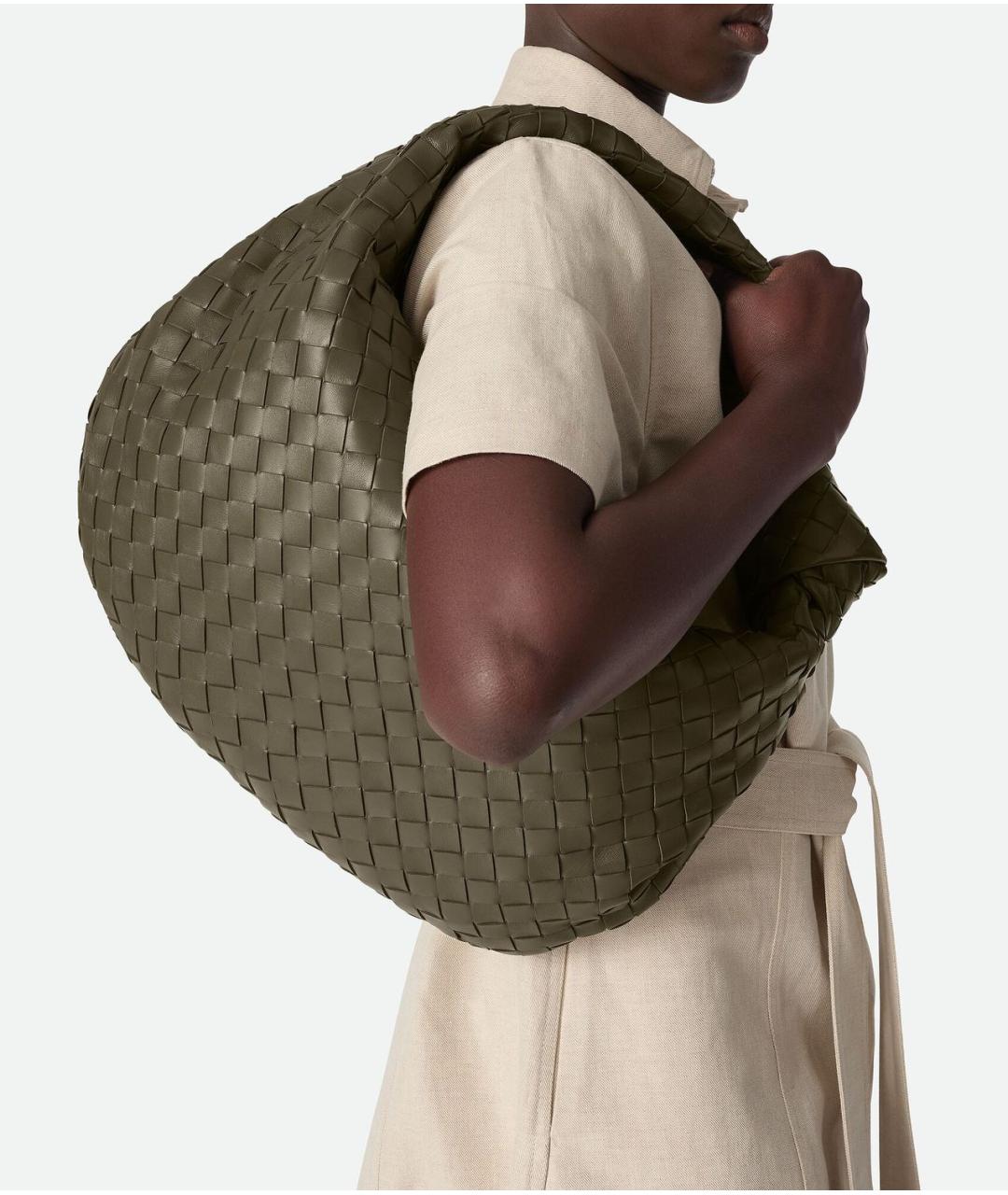 BOTTEGA VENETA Зеленая кожаная сумка через плечо, фото 4