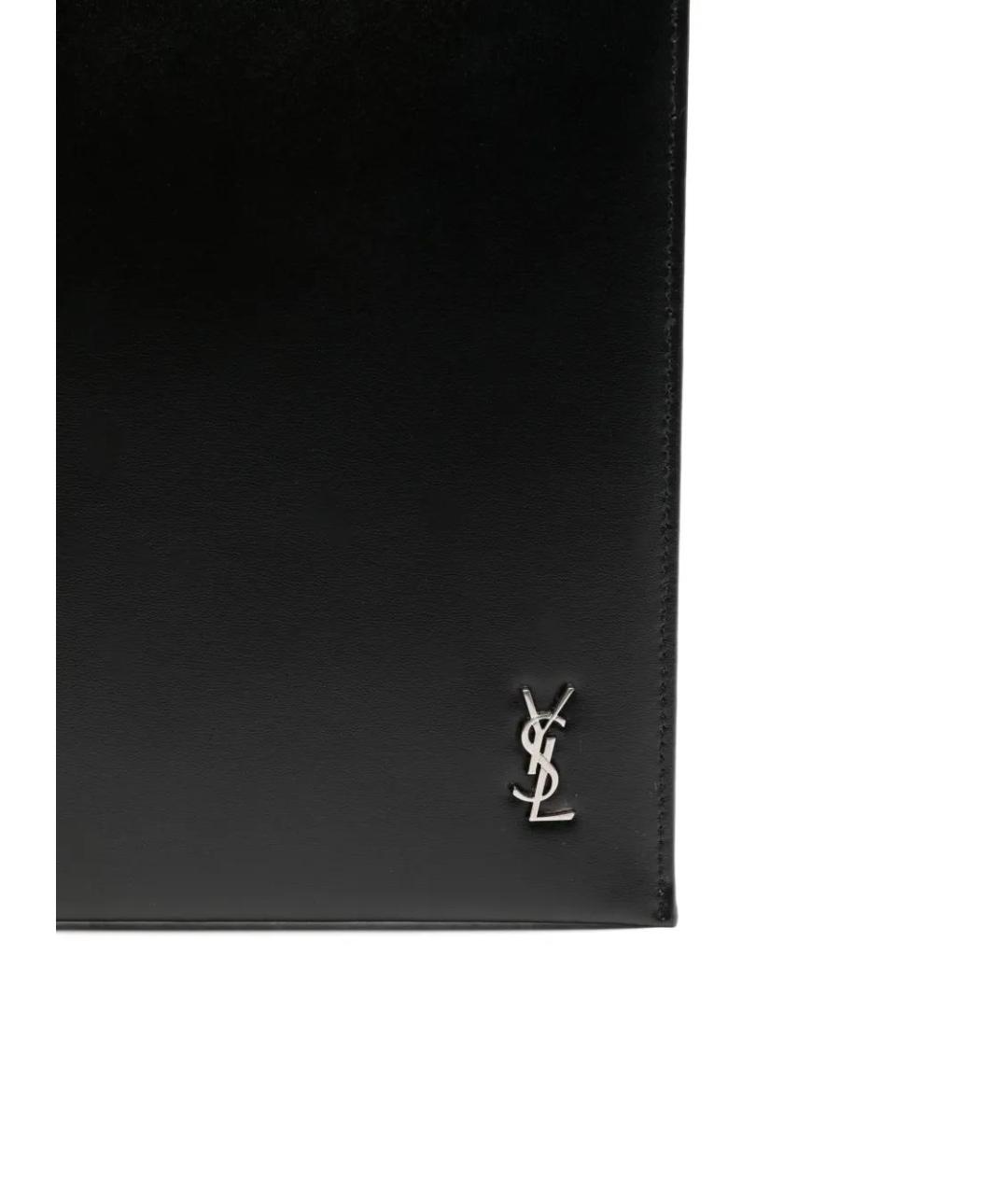 SAINT LAURENT Черная кожаная сумка на плечо, фото 3
