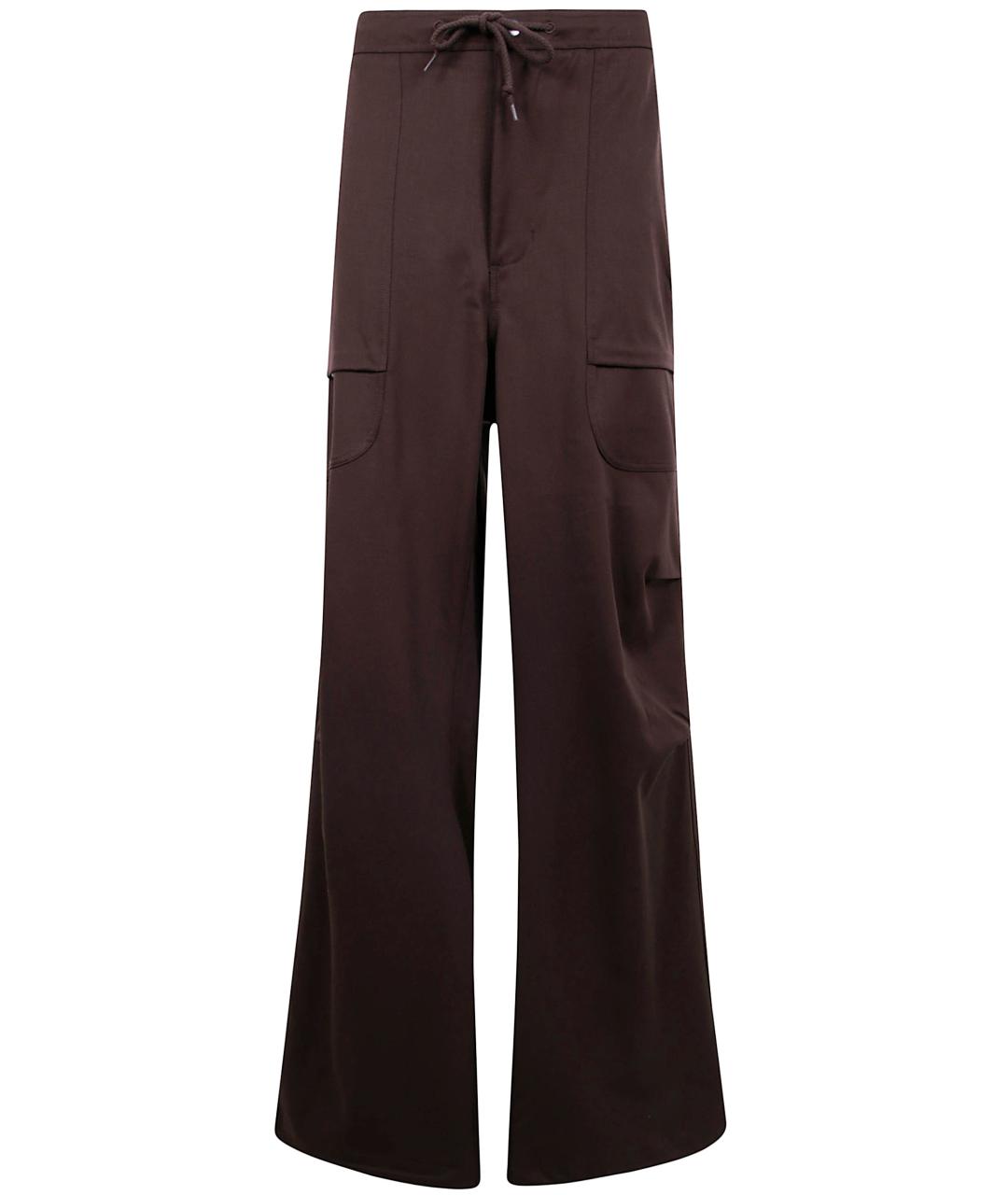 entire studios Коричневые шерстяные прямые брюки, фото 1