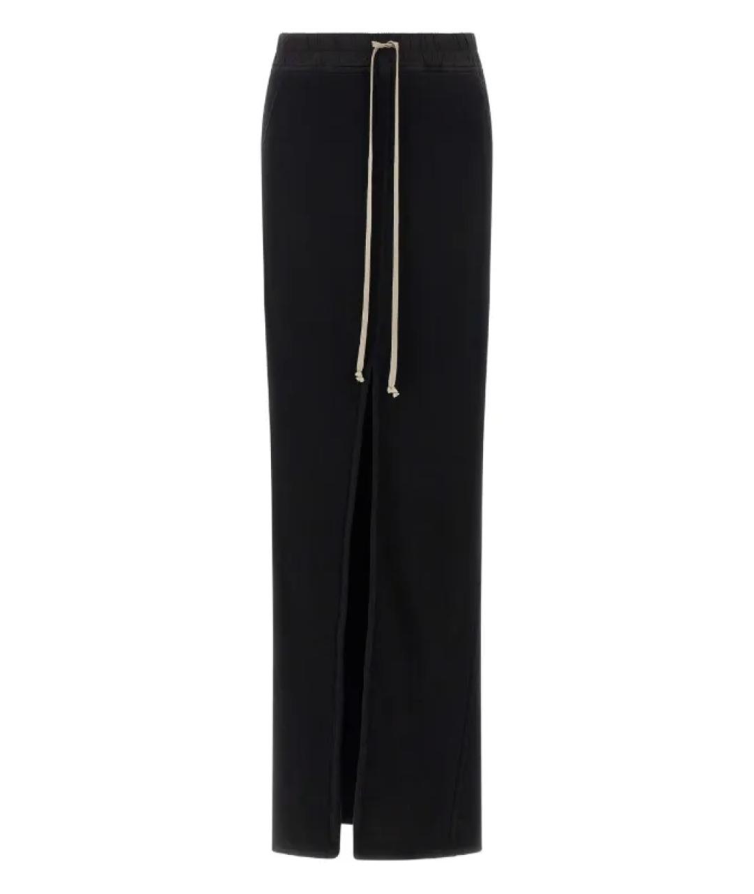 RICK OWENS Черная хлопковая юбка макси, фото 1