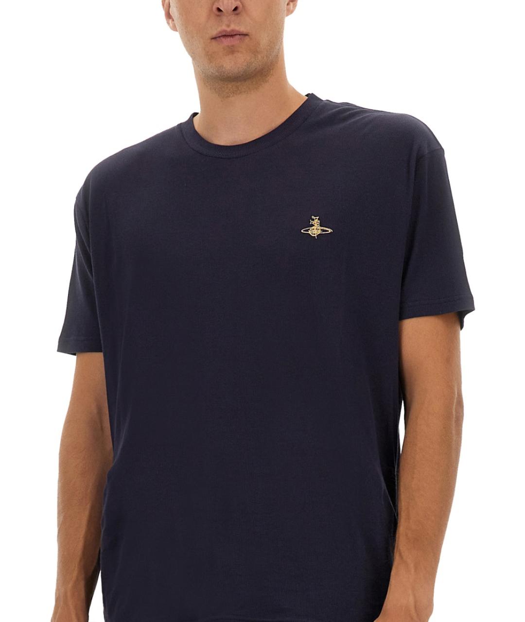 VIVIENNE WESTWOOD Синяя хлопковая футболка, фото 2