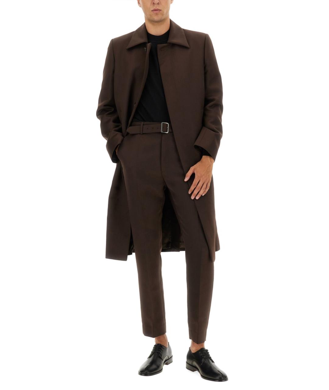 MM6 MAISON MARGIELA Коричневые полиэстеровые повседневные брюки, фото 2