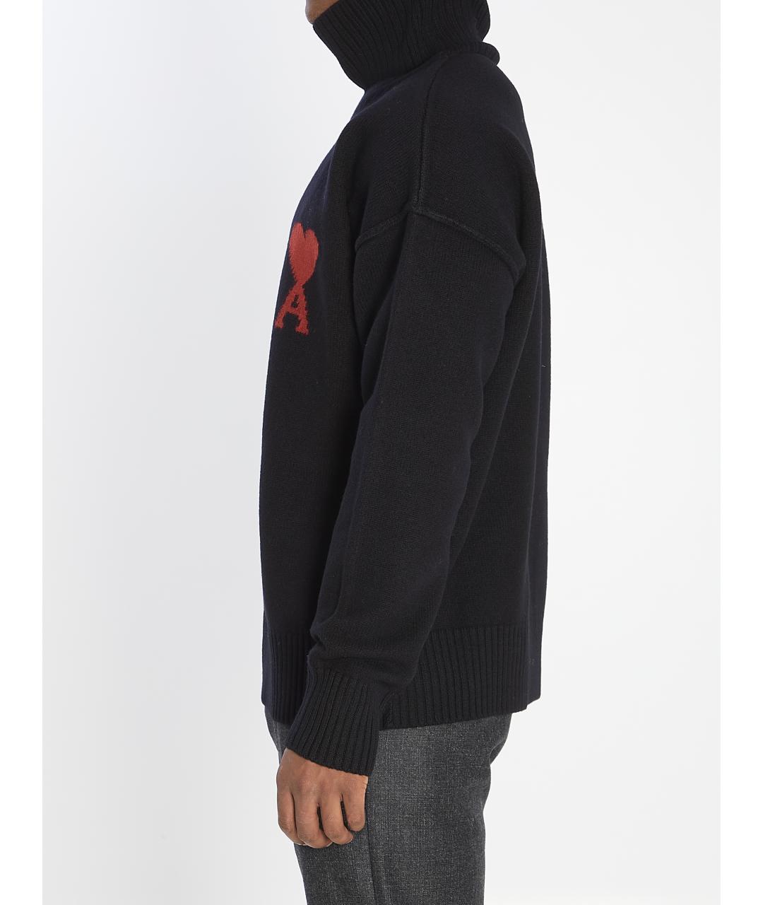Ami Paris Черный шерстяной джемпер / свитер, фото 4
