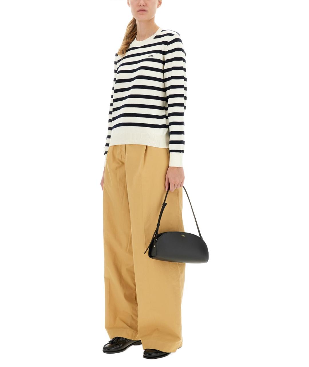 A.P.C. Бежевые хлопковые прямые брюки, фото 2