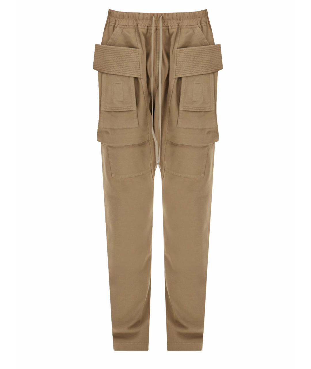 RICK OWENS DRKSHDW Бежевые хлопковые повседневные брюки, фото 1
