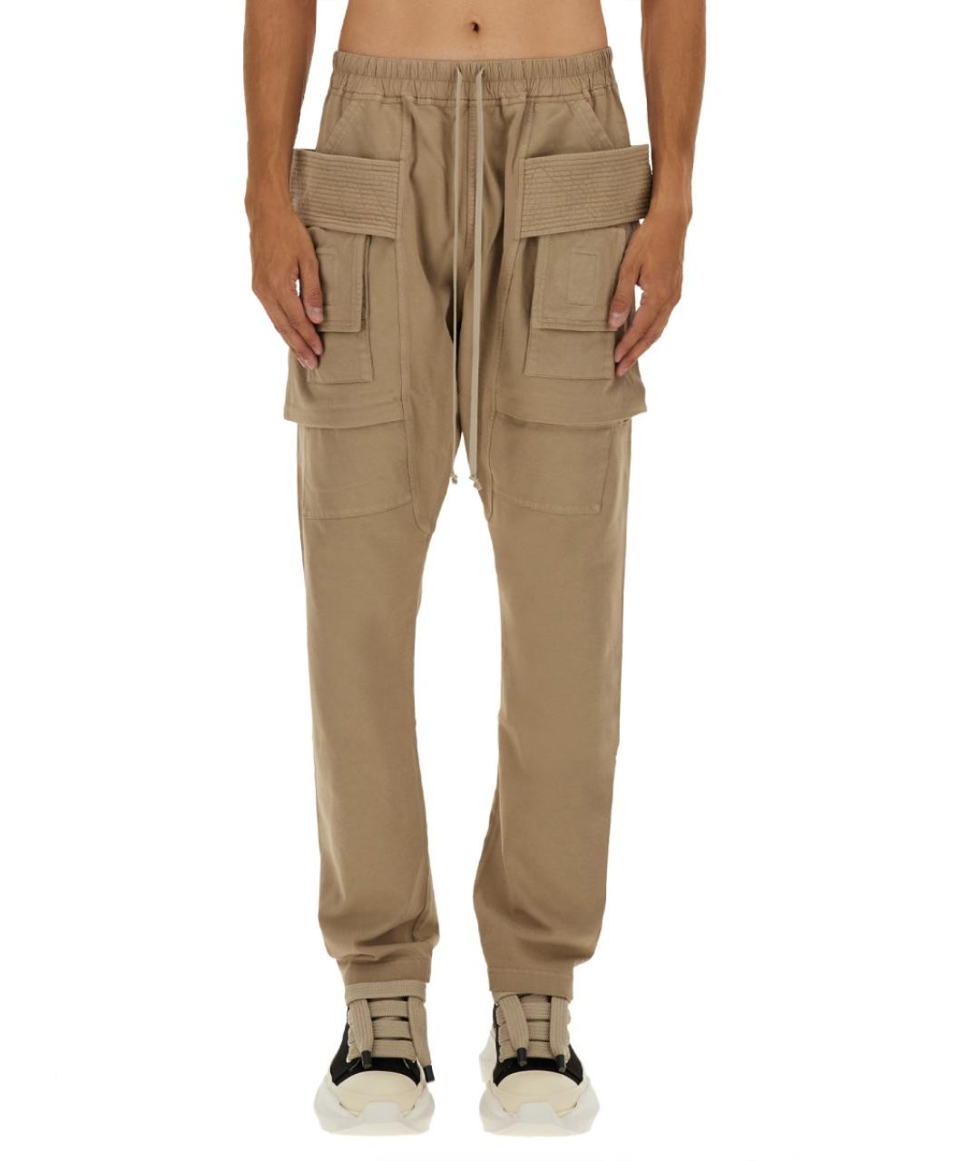 RICK OWENS DRKSHDW Бежевые хлопковые повседневные брюки, фото 2