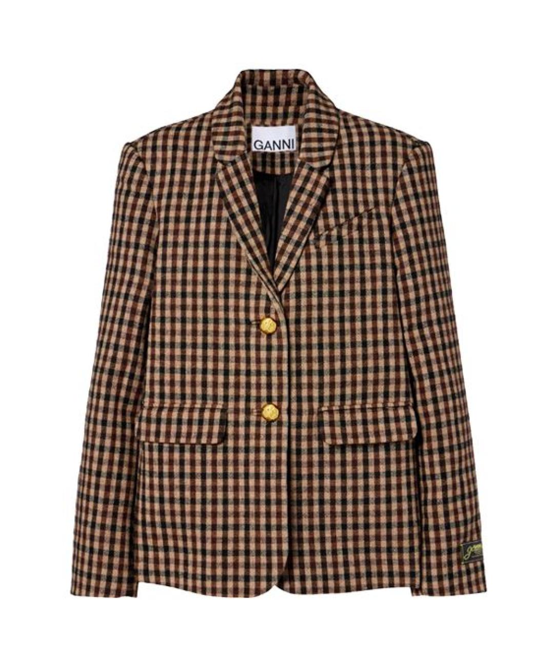 GANNI Мульти полиэстеровый жакет/пиджак, фото 1